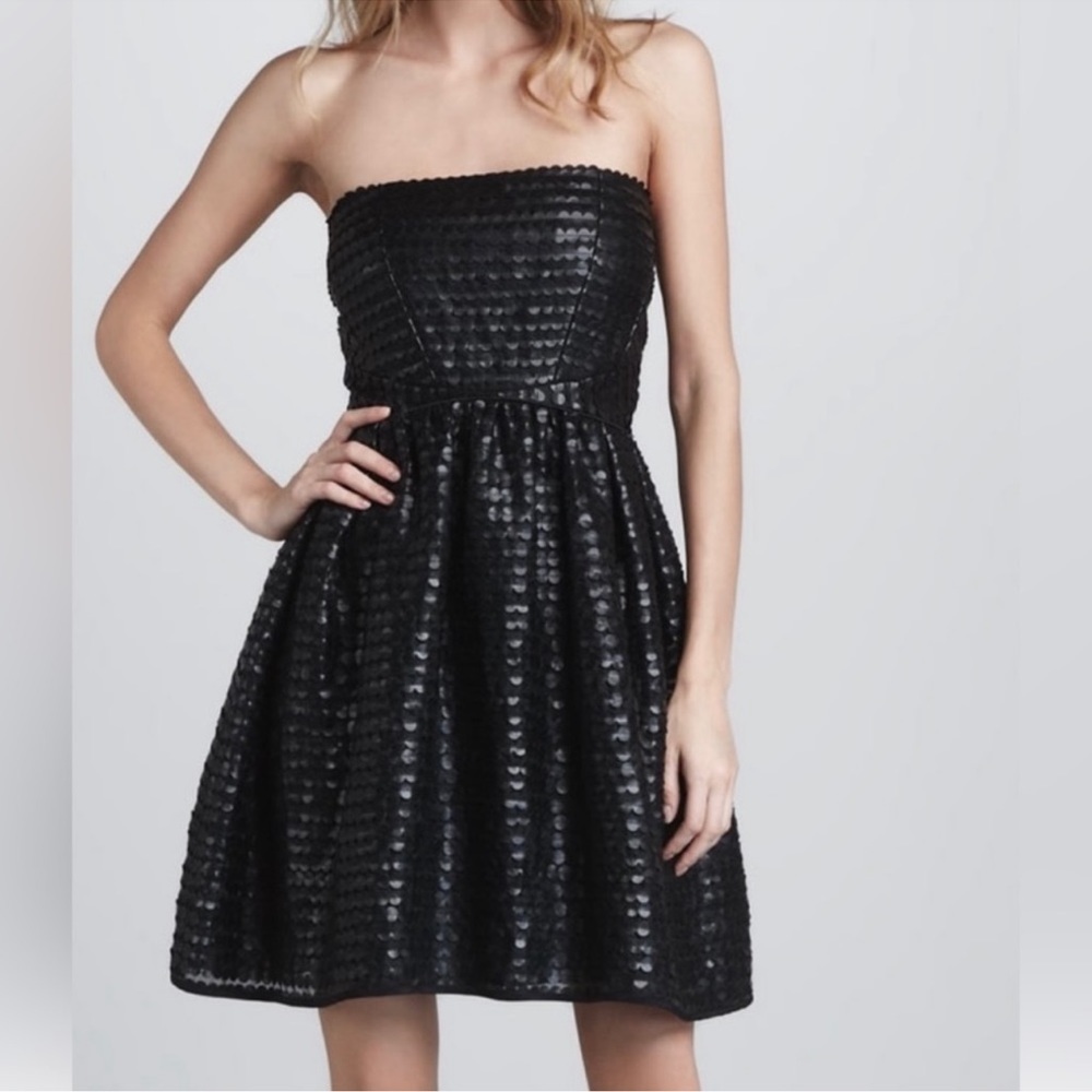 SHOSHANNA Strapless Black  Cocktail Dress SZ 4
